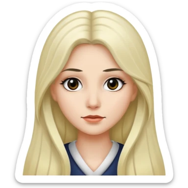 hair long normal hair with black eyes, and white skin sticker