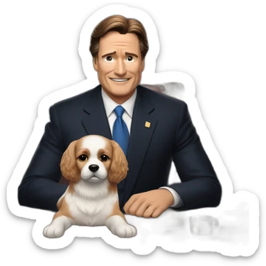 Presidente Javier Gerardo Milei y su perrito Conan sticker