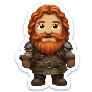 Gimli with red hair from lord of the rings sticker
