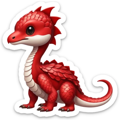Cute cool scaley white red dark-brown animal hybrid Fakemon full body sticker