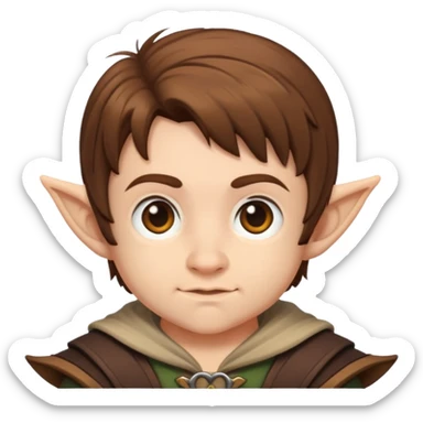 Halfling brown hair sticker