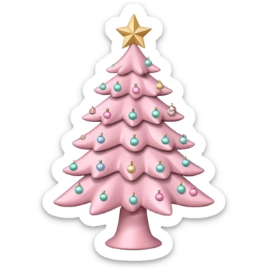 pastel pink christmas tree sticker
