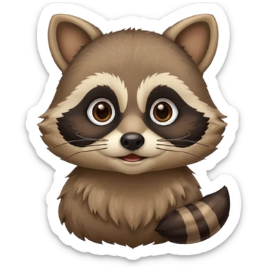 racoon holding a mustache sticker