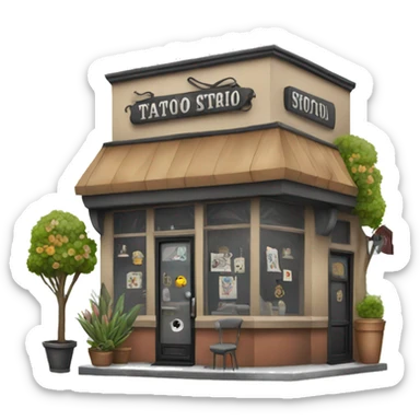 tattoo studio sticker