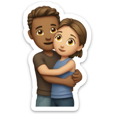 Couple hugging sticker