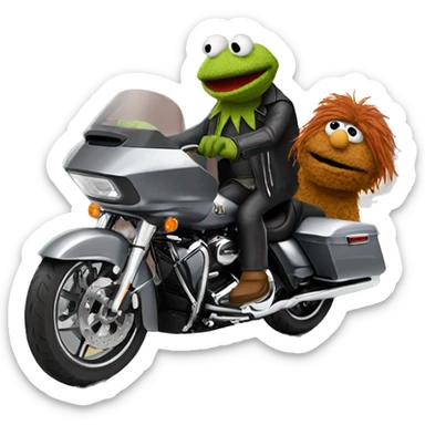 Muppet riding a road glide sticker