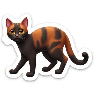 Red and dark cat playing sticker
