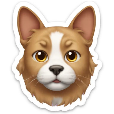 cat with floppy dog ears sticker