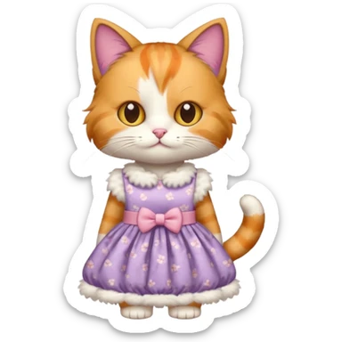 Cat wearing a dress sticker