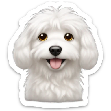 white fluffy dog meatball nose face angel sticker