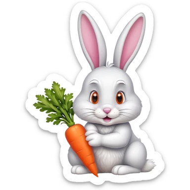 bugs bunny cartoon rabbit with carrot sticker