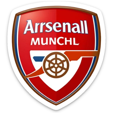 A logo Shape Like Arsenal With Nams Bastard München And Colors Brown And Red In The Middle sticker