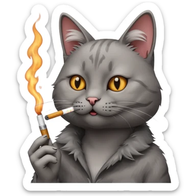 Cat smoking cigarette  sticker