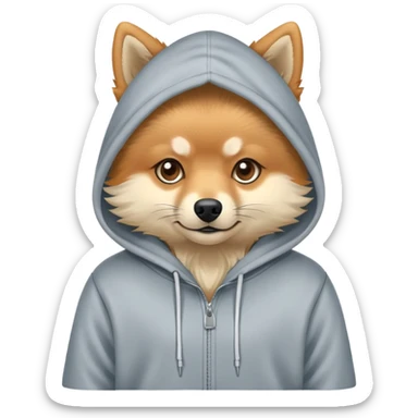 Spitz wearing a hoodie sticker