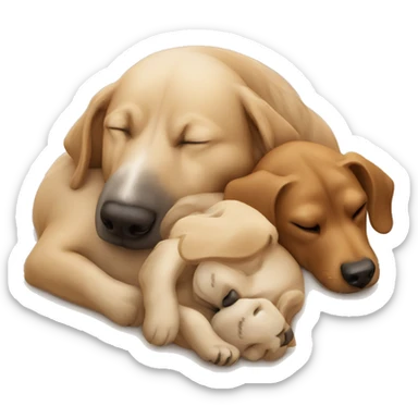 Dog sleeping with dogs sticker