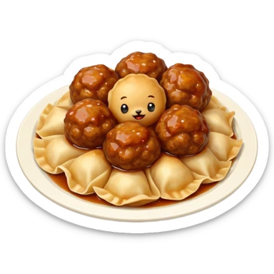 Wontons Beef Meatballs sticker
