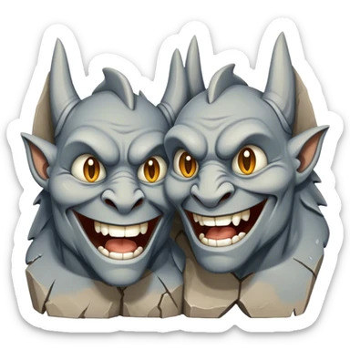 Gargoyles tearing up from laughing sticker