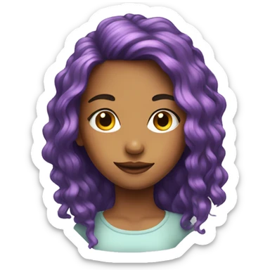multicolored hair girl portrait sticker