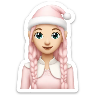 pale pink christmas mood elf sticker