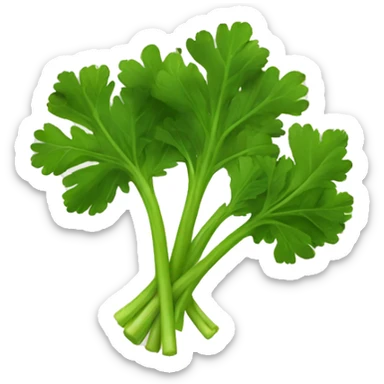 a parsley with humanoid shapes smiling sticker