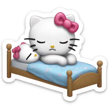sleeping hello kitty sticker