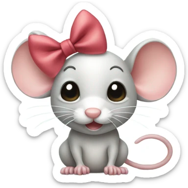Mouse with bow sticker