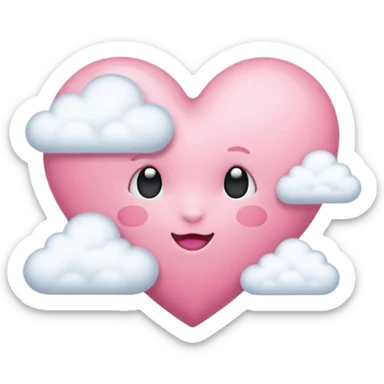 pink heart + cloud emoji sticker