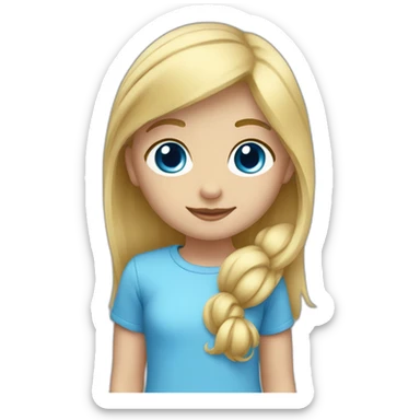 Blonde short girl blue eyes with tall boy sticker