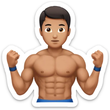 Asian hunk sixpack abs  sticker