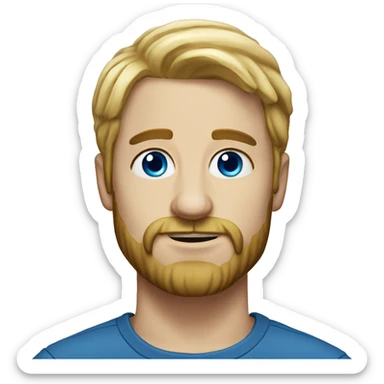 Realistic portrait of man with Blond hair and blue eyes with a beard sticker