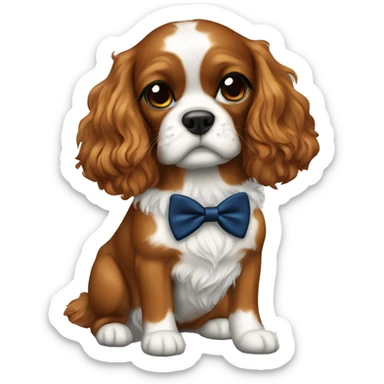 Cavalier with bowtie charm sticker
