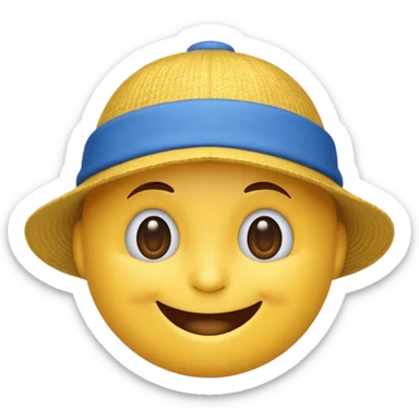 Mavi Şapkalı gülen emoji sticker