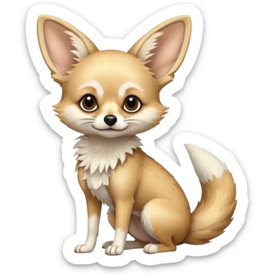 Fennec-Fox-Civet-chihuahua-hybrid, full body sticker