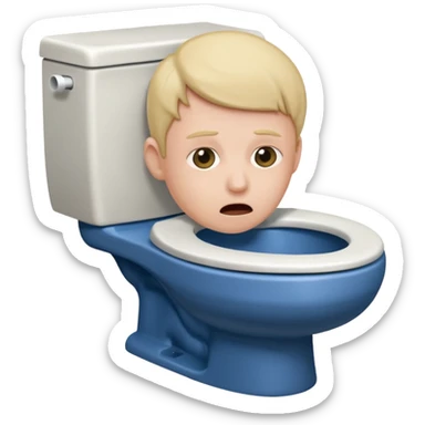 A persons head is sticking out of a toliet sticker