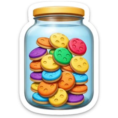 color cookies in jar sticker