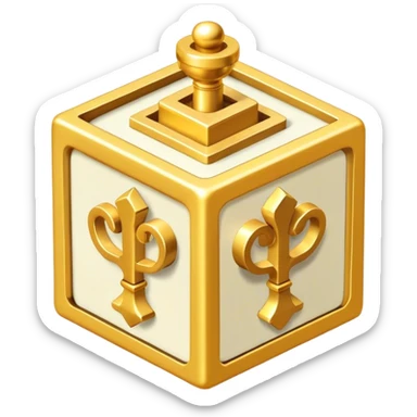 Isometric small qube jewelry factory gold  sticker