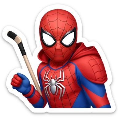 Spider-Man in a hockey uniform sticker