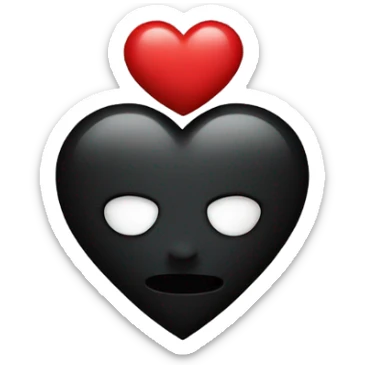 corazón negro con lazo sticker