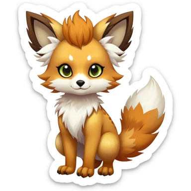 Cool cute Kawaii edgy fantasy shiny animal  fursona Fionbri vernid by griffsnuff & LiLaiRa & Falvie full body sticker