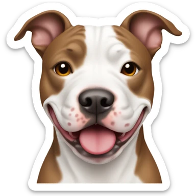american pit bull terrier sminilng. rednose, with white between eyes sticker