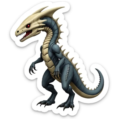 Marowak-Salandit-Xenomorph-hybrid-fantasy-creature (full body) sticker