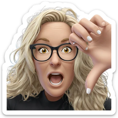 blonde girl with glasses sticker