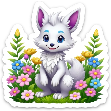  Colorful Kawaii Sergal FurSona Fakemon Full Body sticker