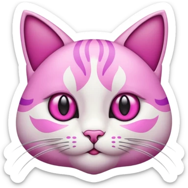 een kat met een paarse staart sticker