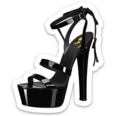 Ysl girl in heel sandal  TRIBUTE PLATFORM SANDAL black PATENT LEATHER sticker