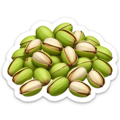 Heap of raw pistachios with shells, natural and organic, close-up view sticker