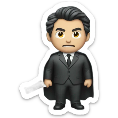 bruce Wayne with a rain of dollar bill sticker