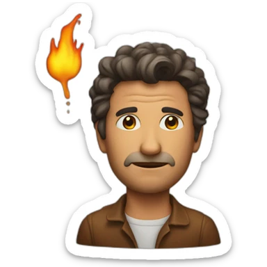 a writer has his head burned sticker