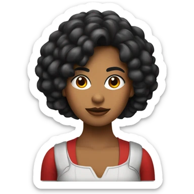 chica negra y chica blanca con un mechon rojo sticker