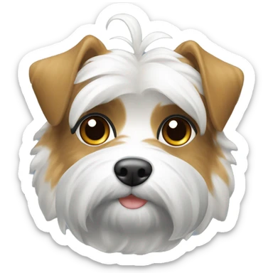 York biewer w kucyku uśmiechnięty sticker